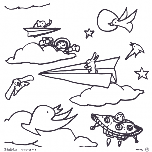 Paper Flyer - Coloring Page