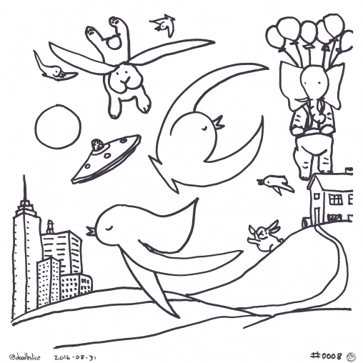Unidentified Flying Elephant - Coloring Page