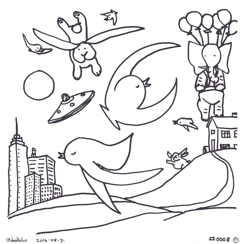 Unidentified Flying Elephant - Coloring Page