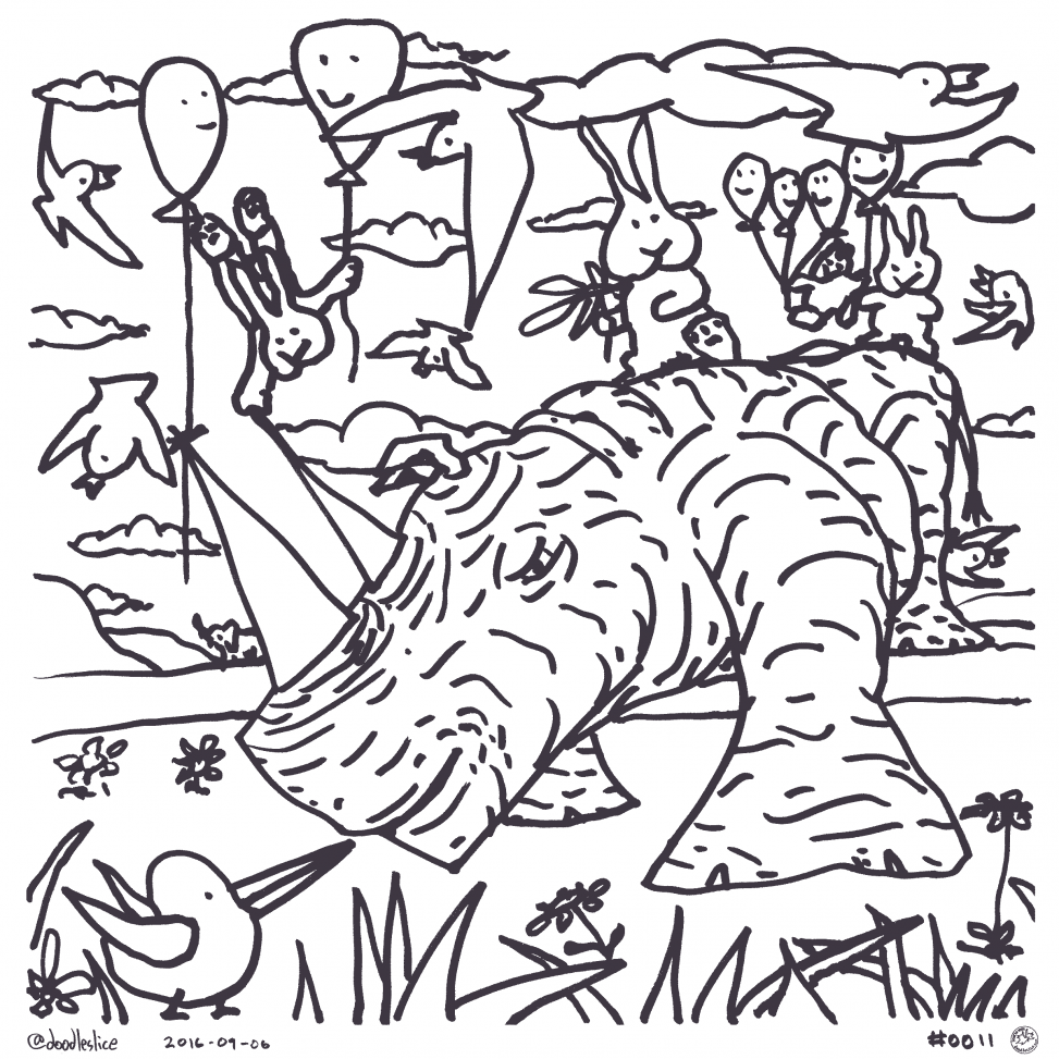 Partly Cloudy Party - Coloring Page