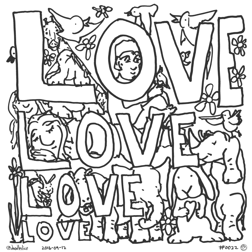 Love Grows On Love - Coloring Page